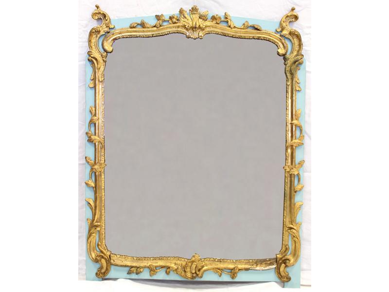 MIROIR rectangulaire en bois laqué vert et...
