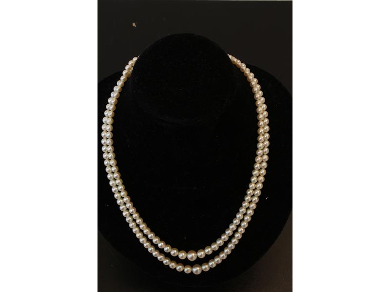 RAS DE COU DOUBLE RANGS en perles de culture...
