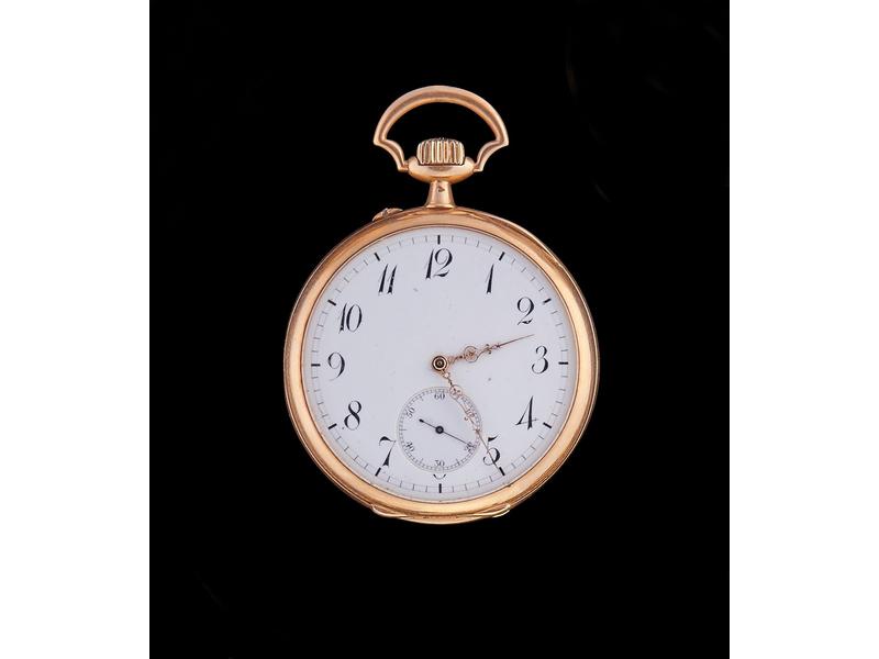 MONTRE DE POCHE en or jaune (18K), remontage...