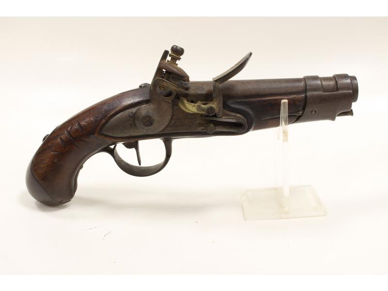 PETIT PISTOLET D'ARCONS à silex, crosse en...