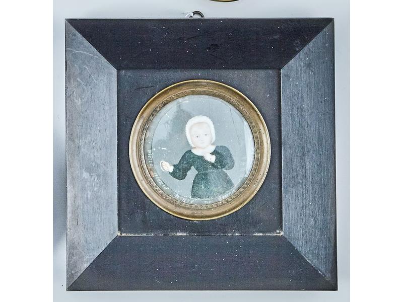 MINIATURE ronde sur ivoire représentant un...