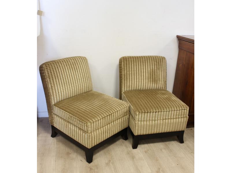 PAIRE DE CHAUFFEUSES MODERNES en tissu de...