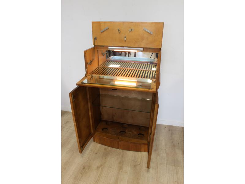 MEUBLE BAR rectangulaire en placage de bois...