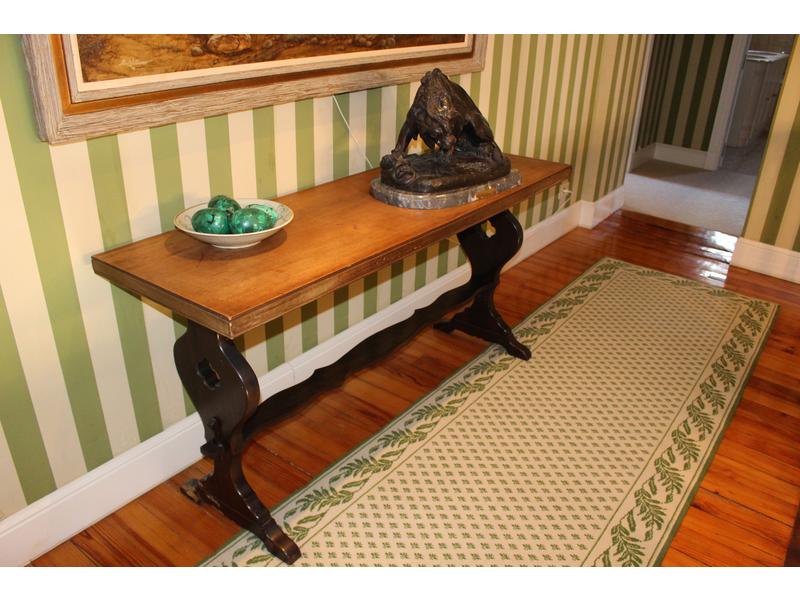 TABLE rectangulaire en chêne formant console,...