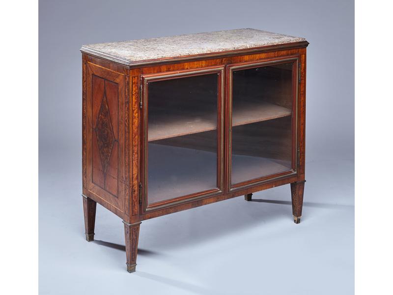 BUFFET-VITRINE rectangulaire, en placage...