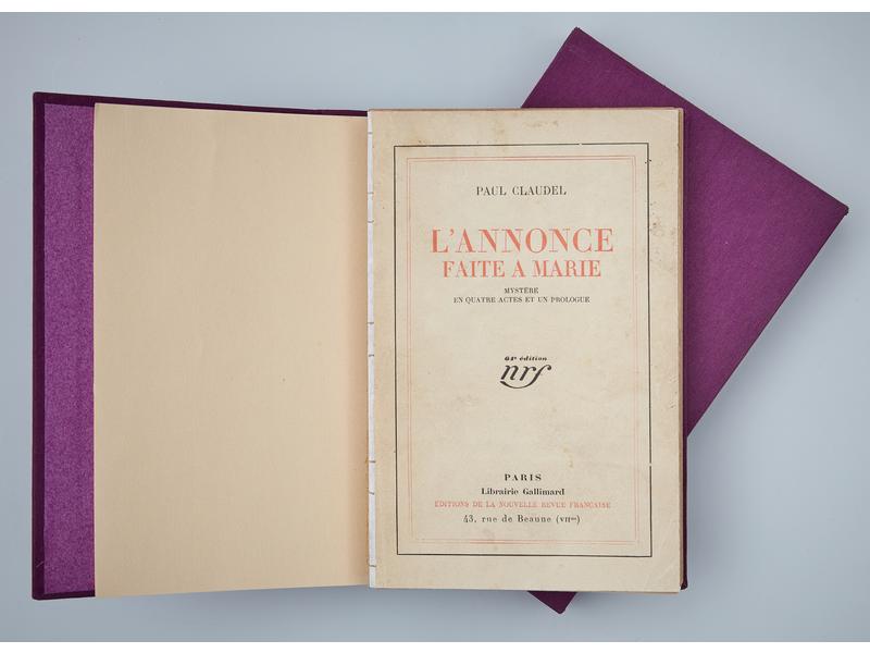 CLAUDEL (P.), L'Annonce faite à Marie. Gallimard,...