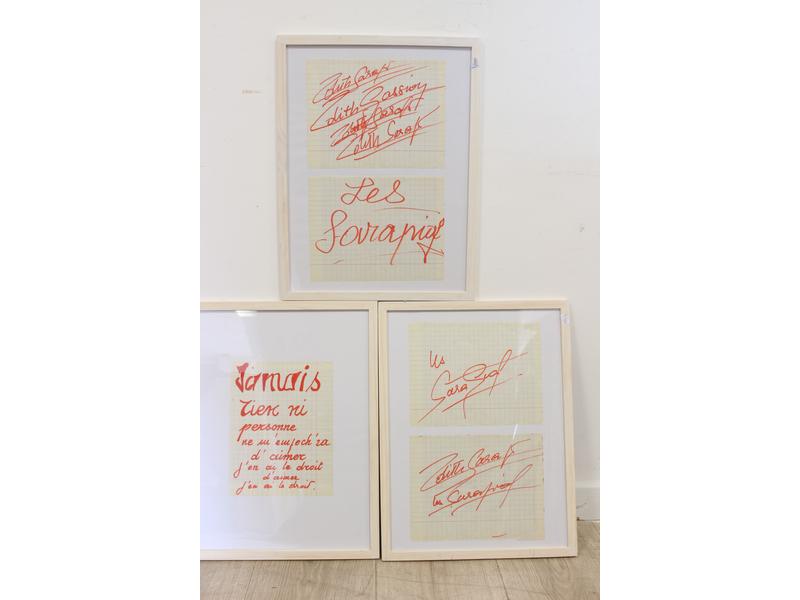 [Edith PIAF] - 5 PAGES DE CAHIER manuscrites...