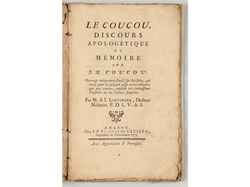 LOTTINGER, Discours apologétiques ou mémoire...