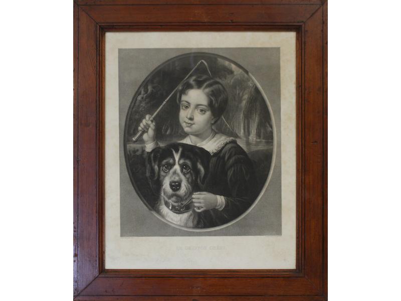 PAIRE DE GRAVURES en noires dans des cadres...
