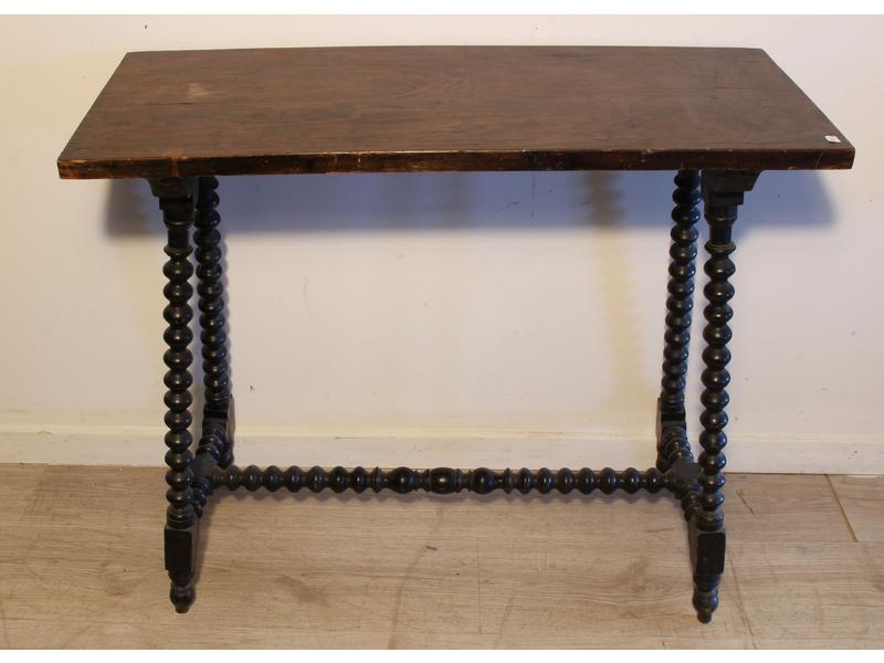 TABLE CONSOLE rectangulaire en chêne teinté...