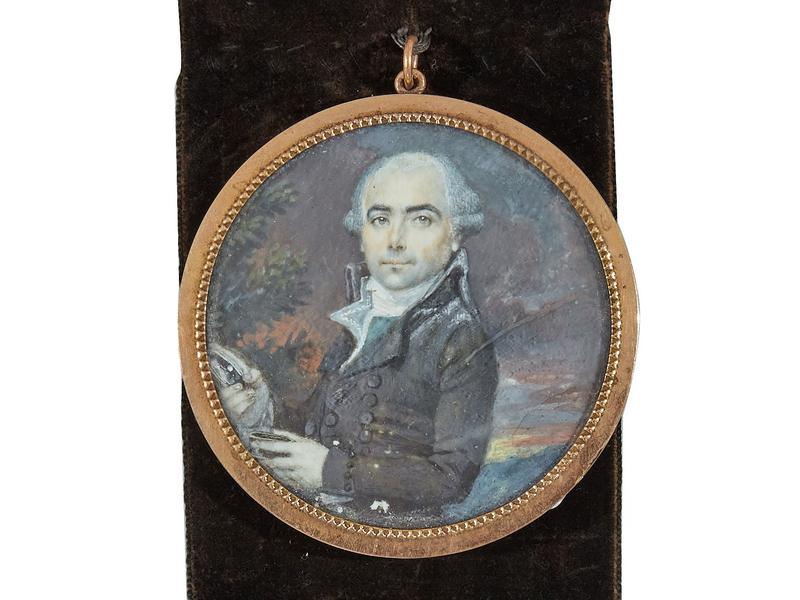 MINIATURE ronde dite " de mariage " sur ivoire...