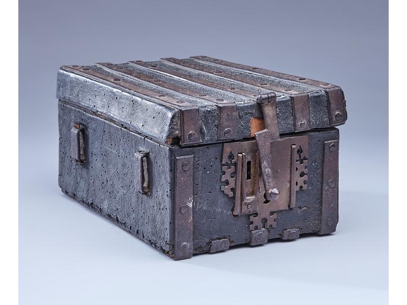 COFFRE DE MESSAGER rectangulaire en cuir...