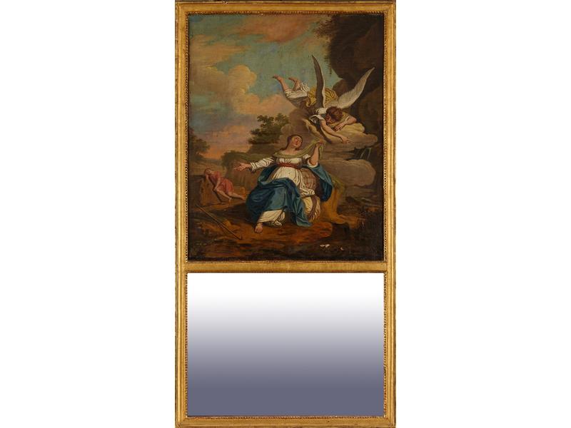 TRUMEAU rectangulaire à décor d'une toile...