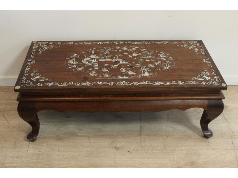 TABLE BASSE rectangulaire en bois exotique,...