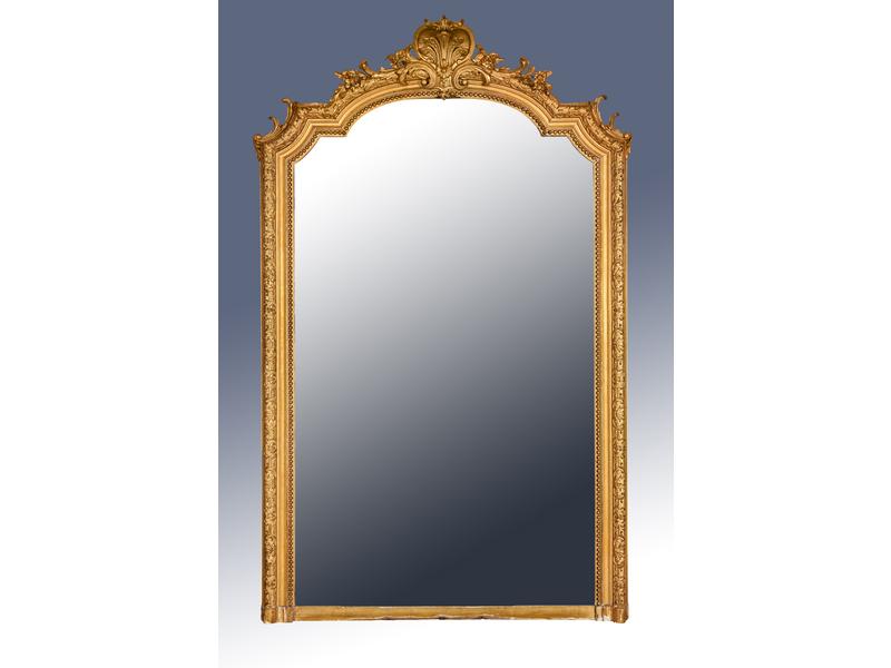 MIROIR DE CHEMINEE à chapeau de gendarme,...