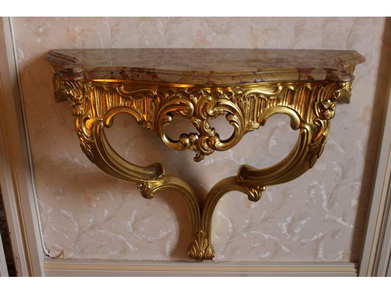 PETITE CONSOLE D’APPLIQUE en bois et stuc...
