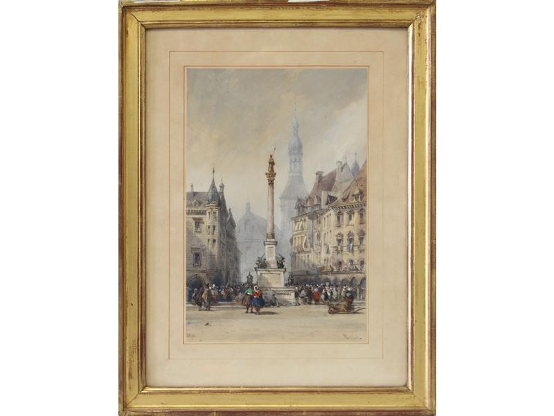 AQUARELLE "Vue de Munich"