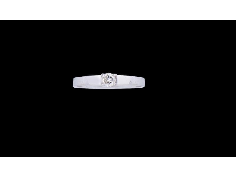 BAGUE en or gris (18k) sertie d'un diamant...