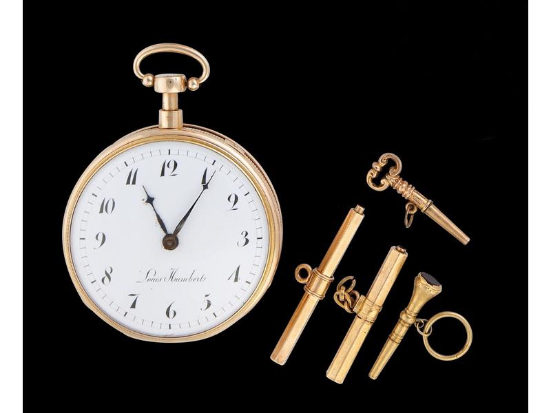 MONTRE DE POCHE en or jaune (18K) à sonnerie...