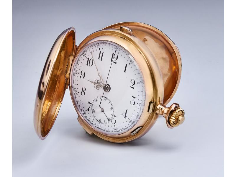 MONTRE CHRONOGRAPHE DE POCHE à sonnerie à...