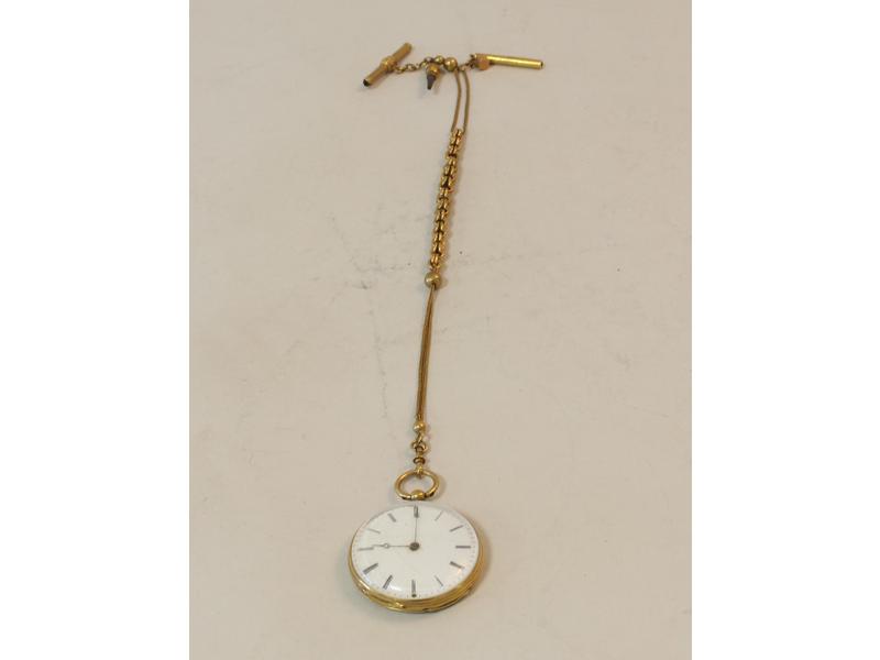 MONTRE DE POCHE en or jaune (18K), remontage...