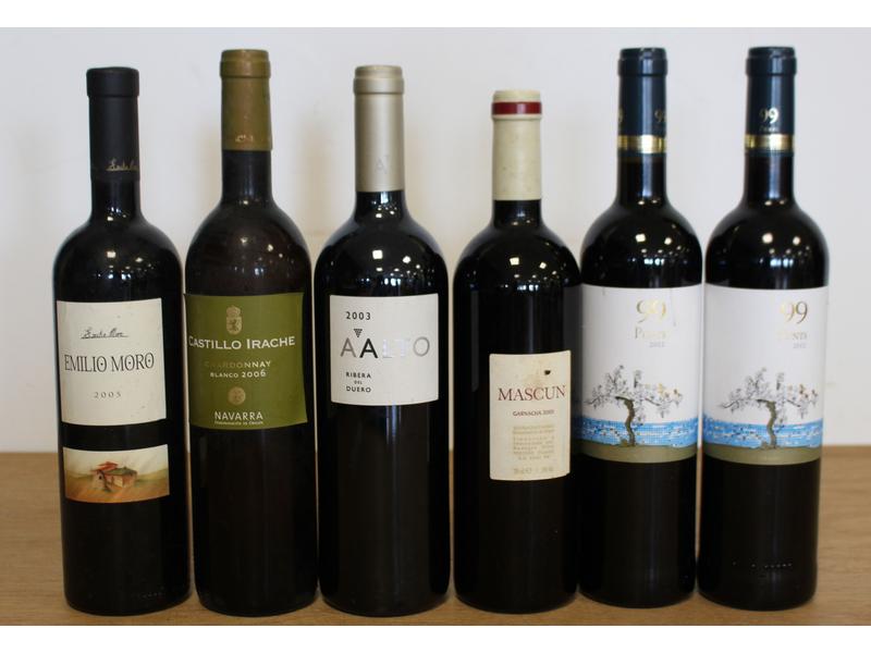 Lot de 6 blles de vins d'Espagne comprenant...