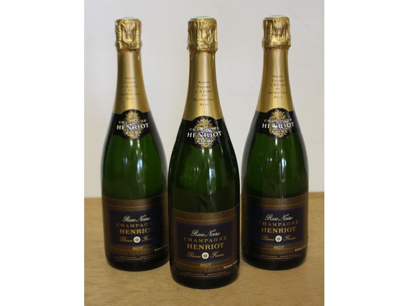 3 Blles Champagne HENRIOT "Rose noire" Brut...