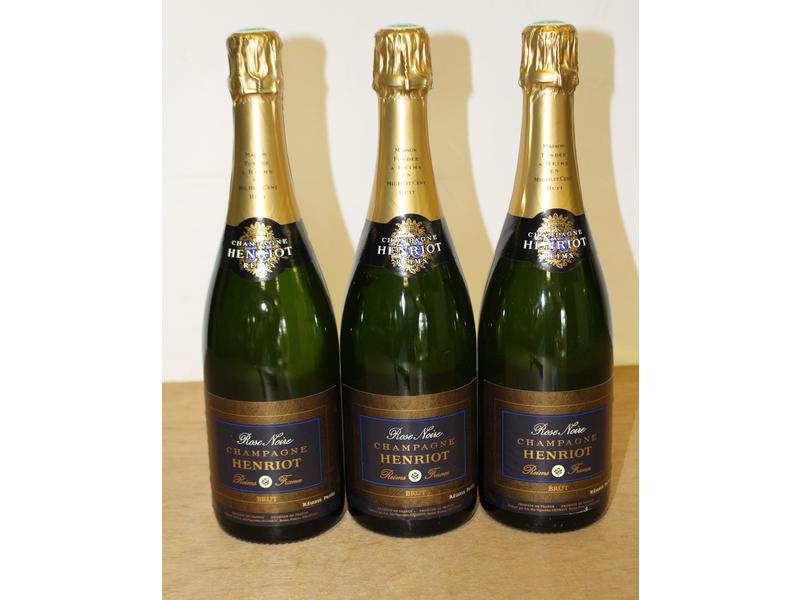 3 Blles Champagne HENRIOT "Rose noire" Brut...