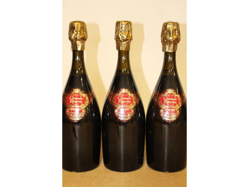 3 Blles Champagne GOSSET Brut Grande Réserve...