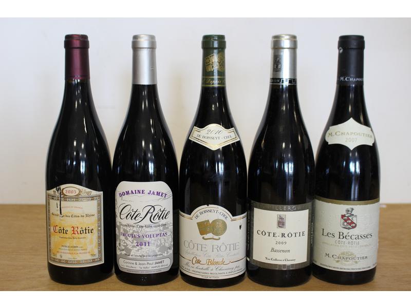 Lot de 5 blles de CÔTE RÔTIE comprenant ...