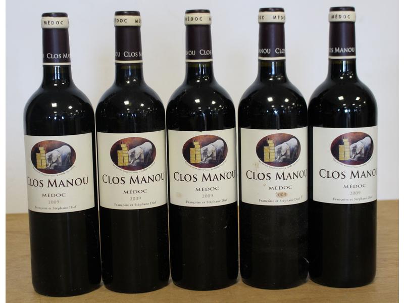 5 Blles CLOS MANOU Médoc 2009