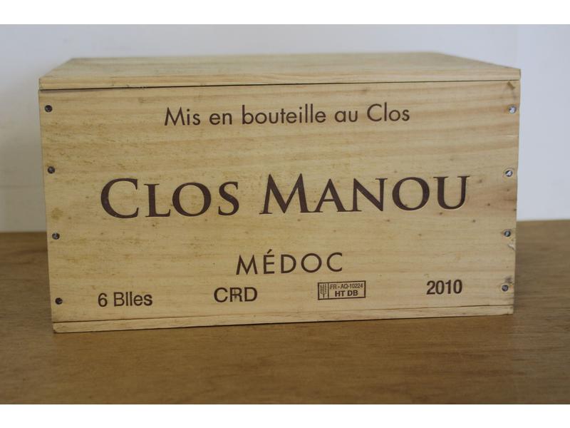 6 Blles CLOS MANOU Médoc 2010