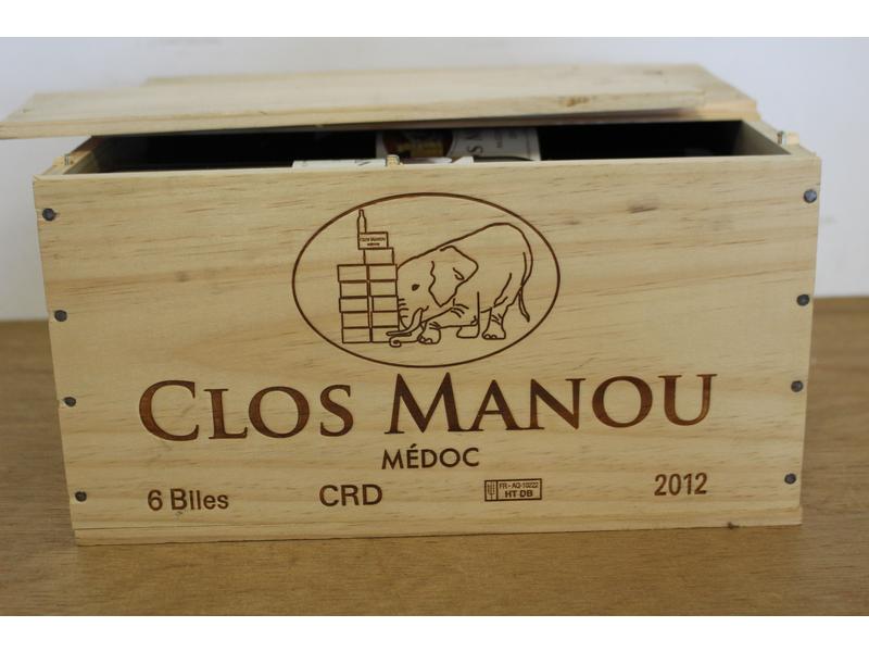 6 Blles CLOS MANOU Médoc 2012