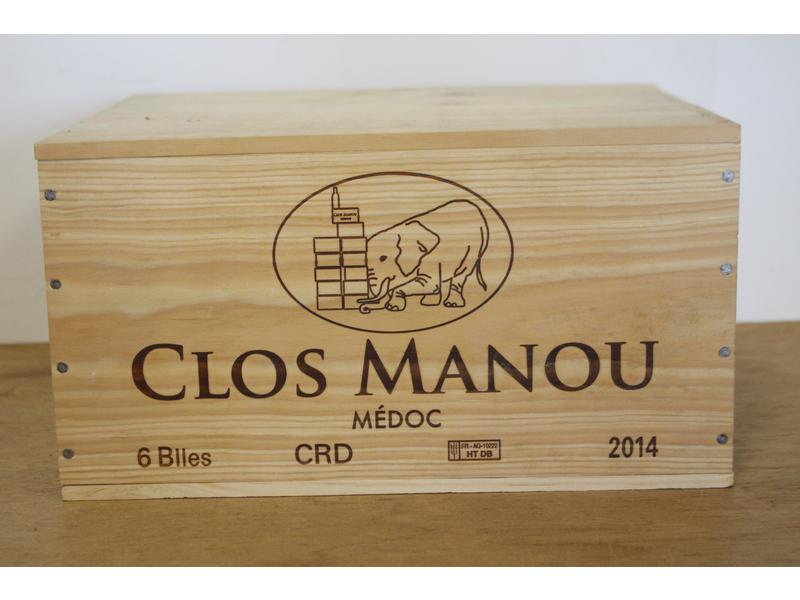 6 Blles CLOS MANOU Médoc 2014
