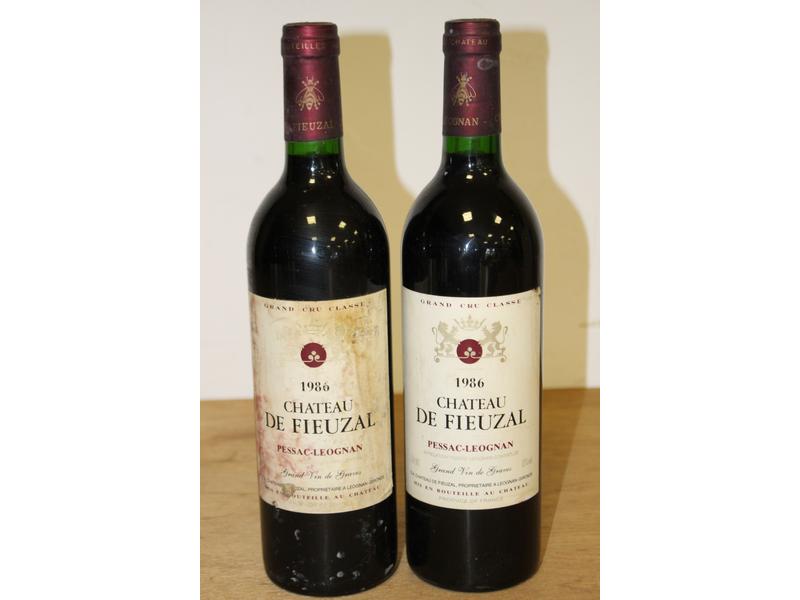 2 Blles CH. DE FIEUZAL Graves GCC 1986