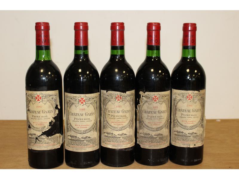5 Blles CH. GAZIN Pomerol 1981