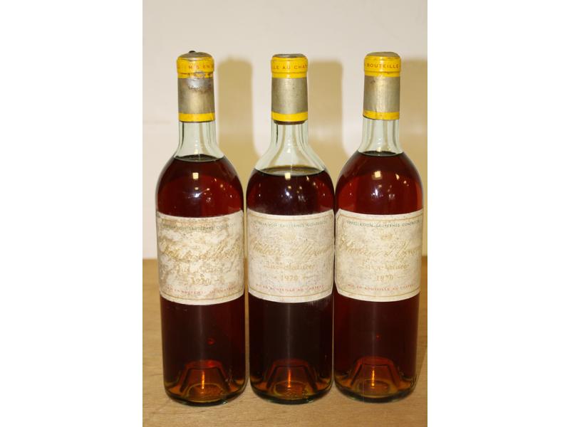 3 Blles CH. D'YQUEM 1er Cru Sup. Sauternes...