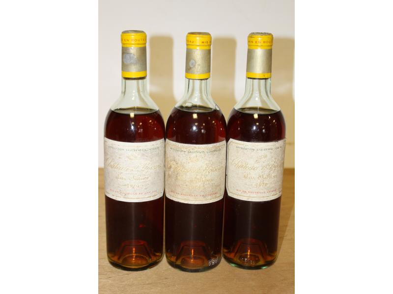 3 Blles CH. D'YQUEM 1er Cru Sup. Sauternes...