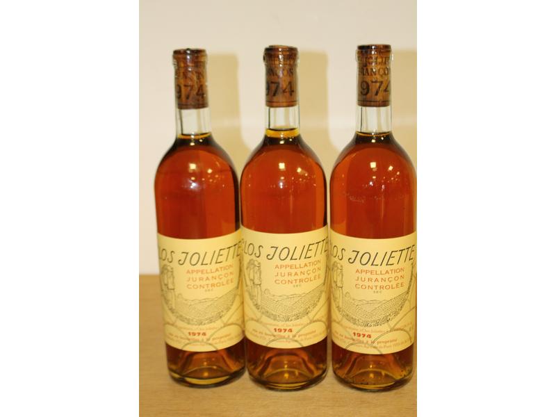 3 Blles CLOS JOLIETTE Jurançon sec 1974