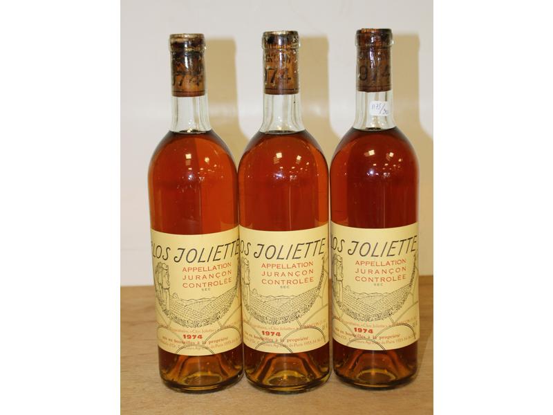 3 Blles CLOS JOLIETTE Jurançon sec 1974