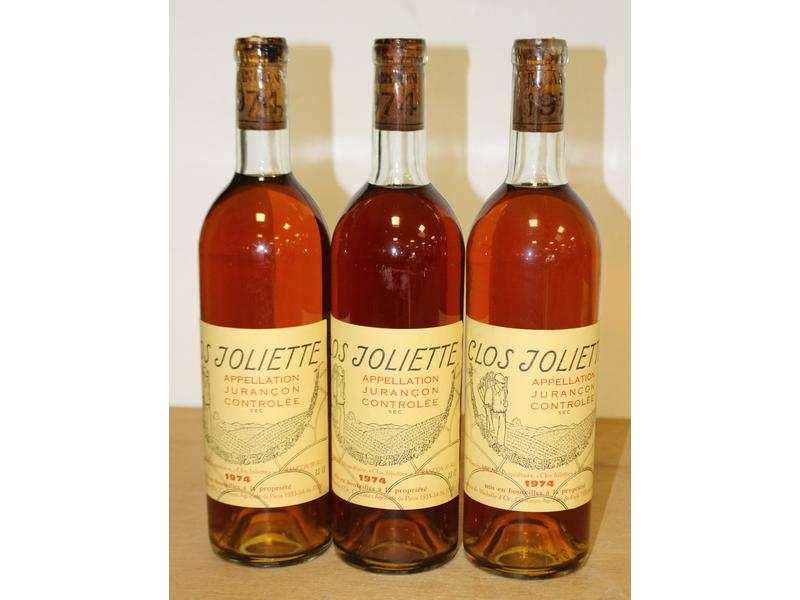 3 Blles CLOS JOLIETTE Jurançon sec 1974
