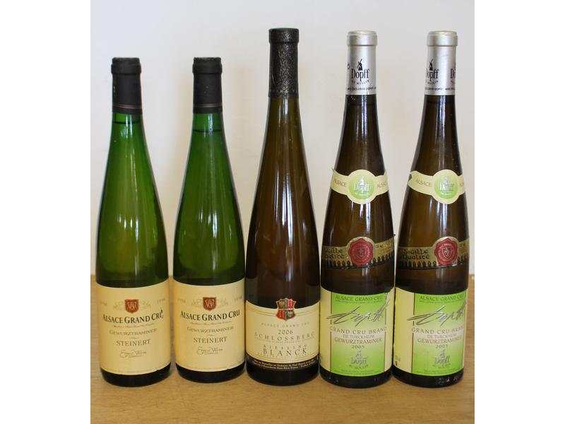 Lot de 5 blles de vins d'Alsace comprenant...
