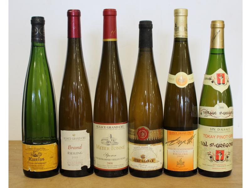 Lot de 6 blles de vins d'Alsace comprenant...