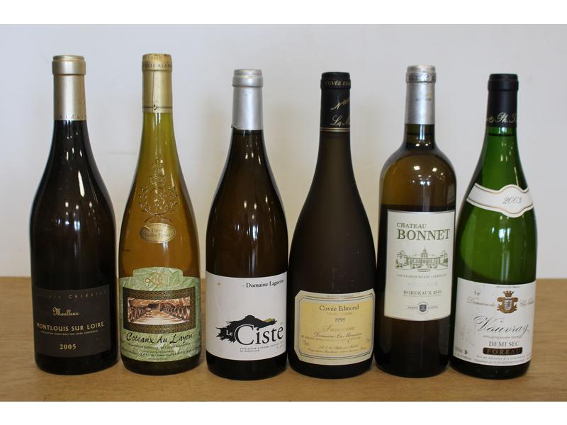 Lot de 6 blles de vins blancs comprenant...