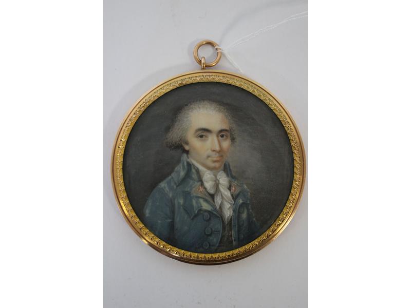 MINIATURE ronde sur ivoire représentant un...