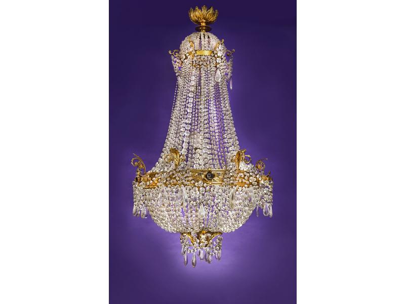 LUSTRE montgolfière à pampilles et guirlandes...