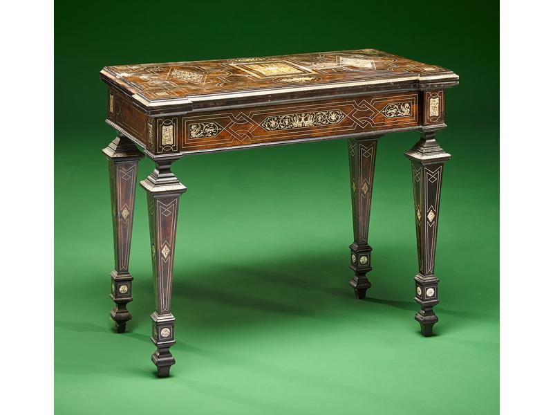 TABLE CONSOLE rectangulaire, à plateau abattant...