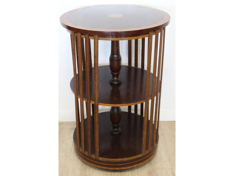BIBLIOTHEQUE TOURNANTE cylindrique en placage...