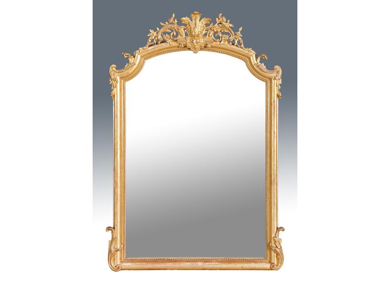 MIROIR rectangulaire en chapeau de gendarme,...