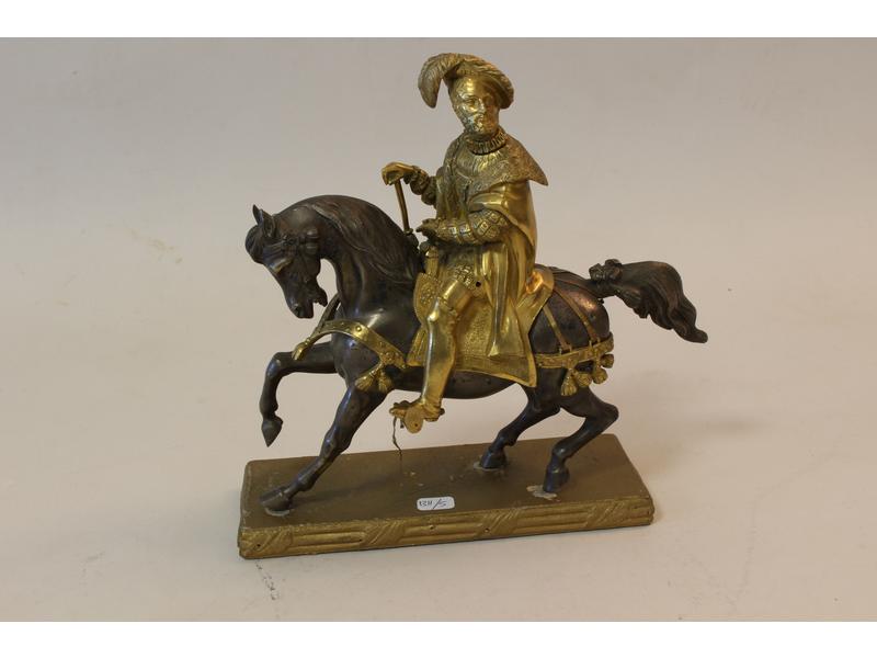 HENRI IV ou FRANCOIS Ier à cheval, en bronze...